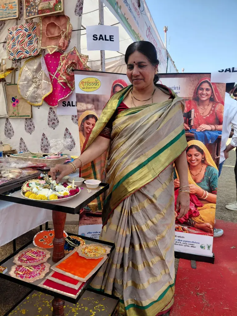 SAVRI women empowerment display with handmade products and event participation